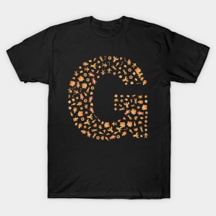 Letter G Initial Christmas Decorations Gingerbread T-Shirt